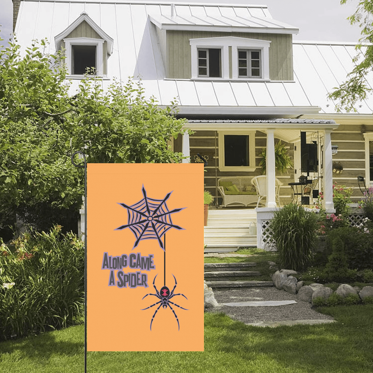 Along Came a Spider Halloween Flag