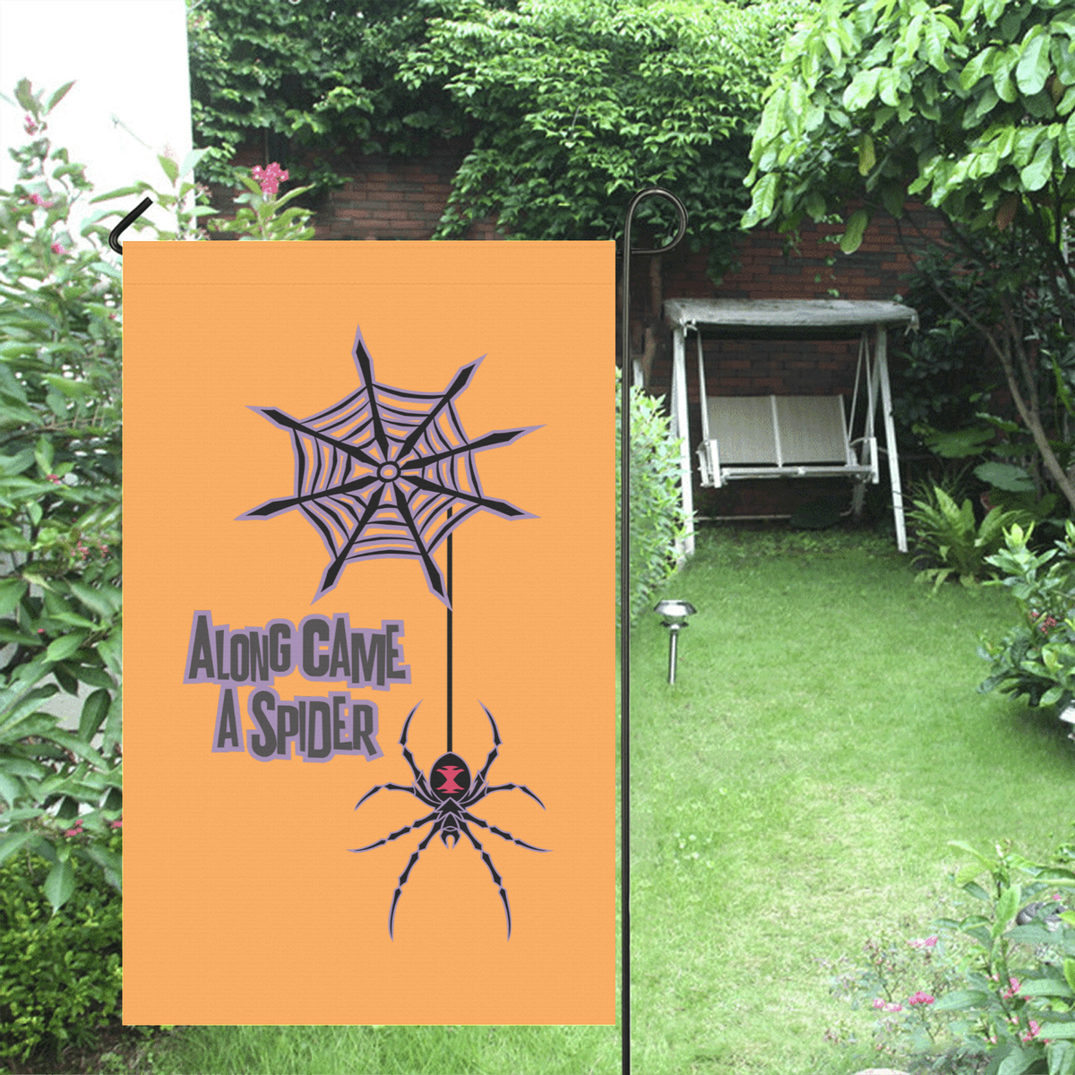 Along Came a Spider Halloween Flag