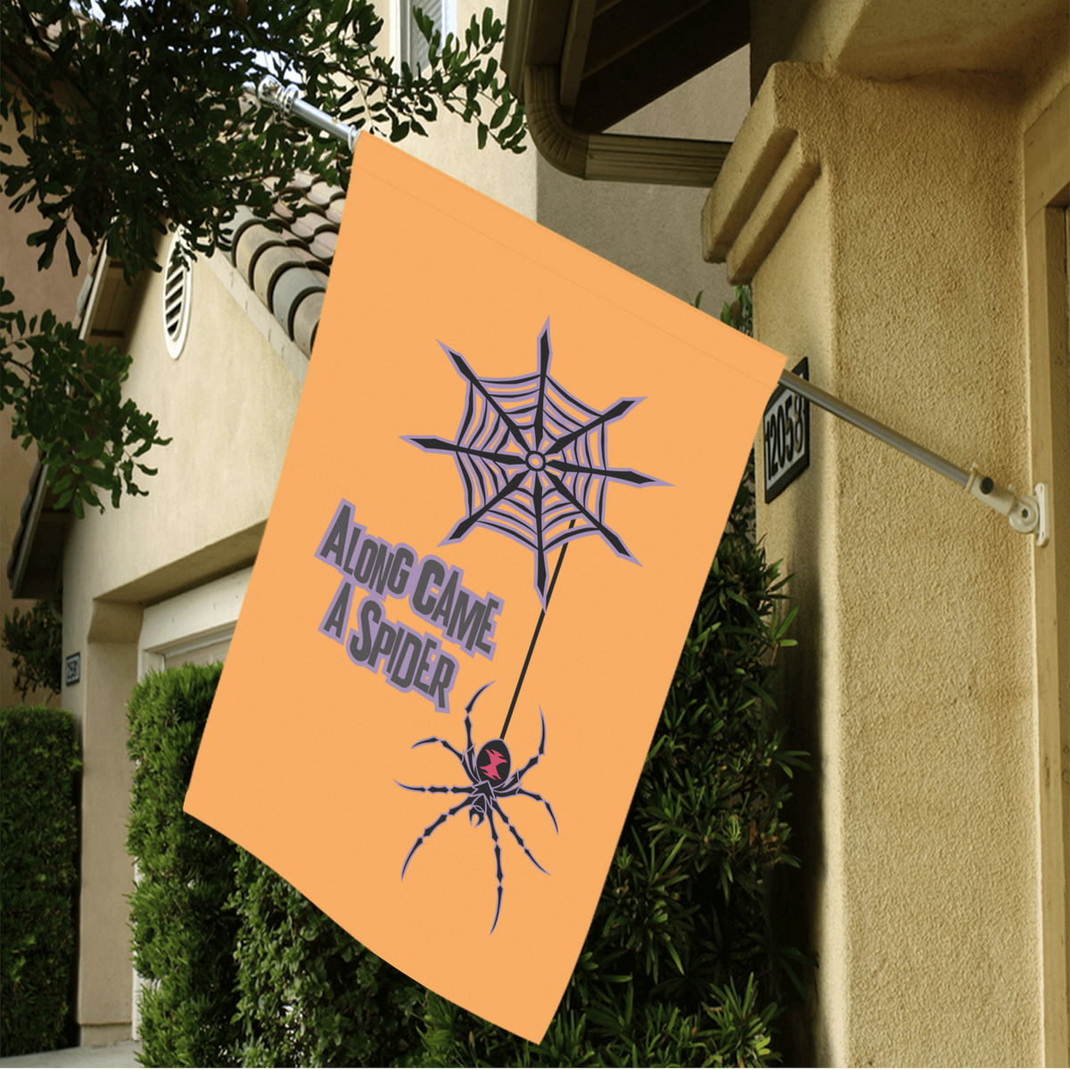 Along Came a Spider Halloween Flag