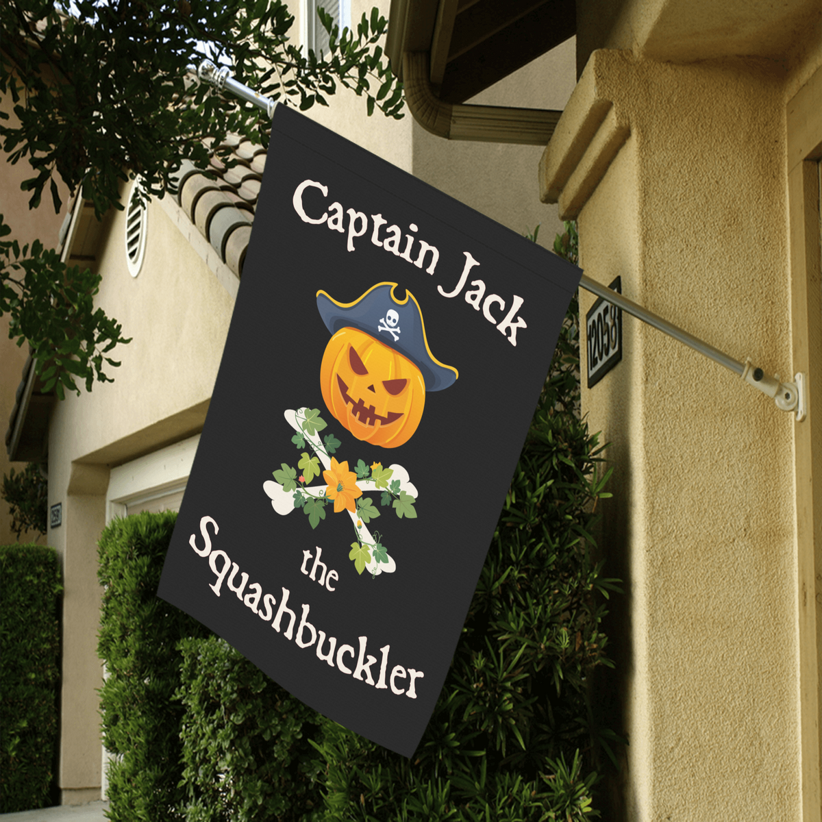 Captain Jack the Squashbuckler Halloween Pirate Flag