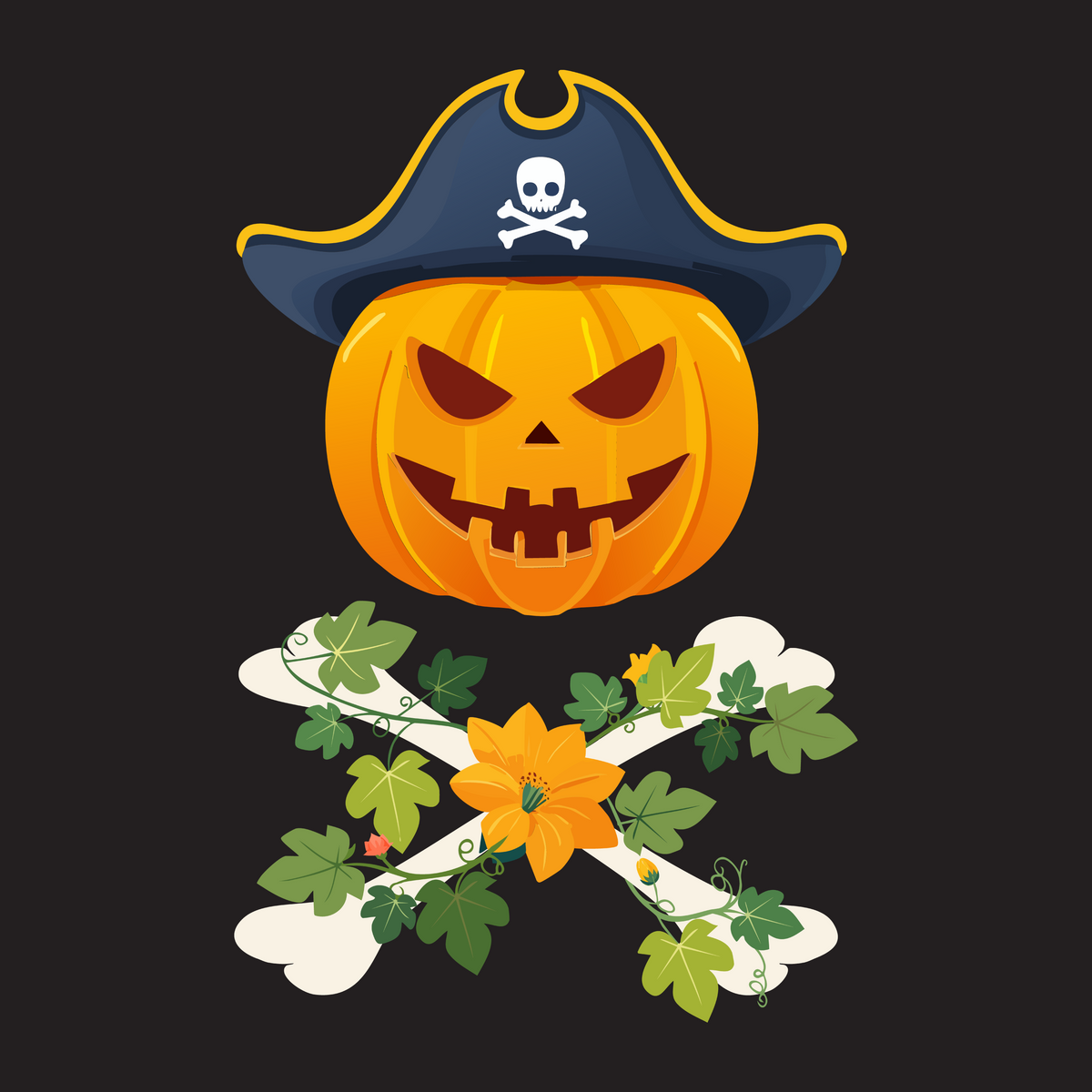 Captain Jack the Squashbuckler Halloween Pirate Flag