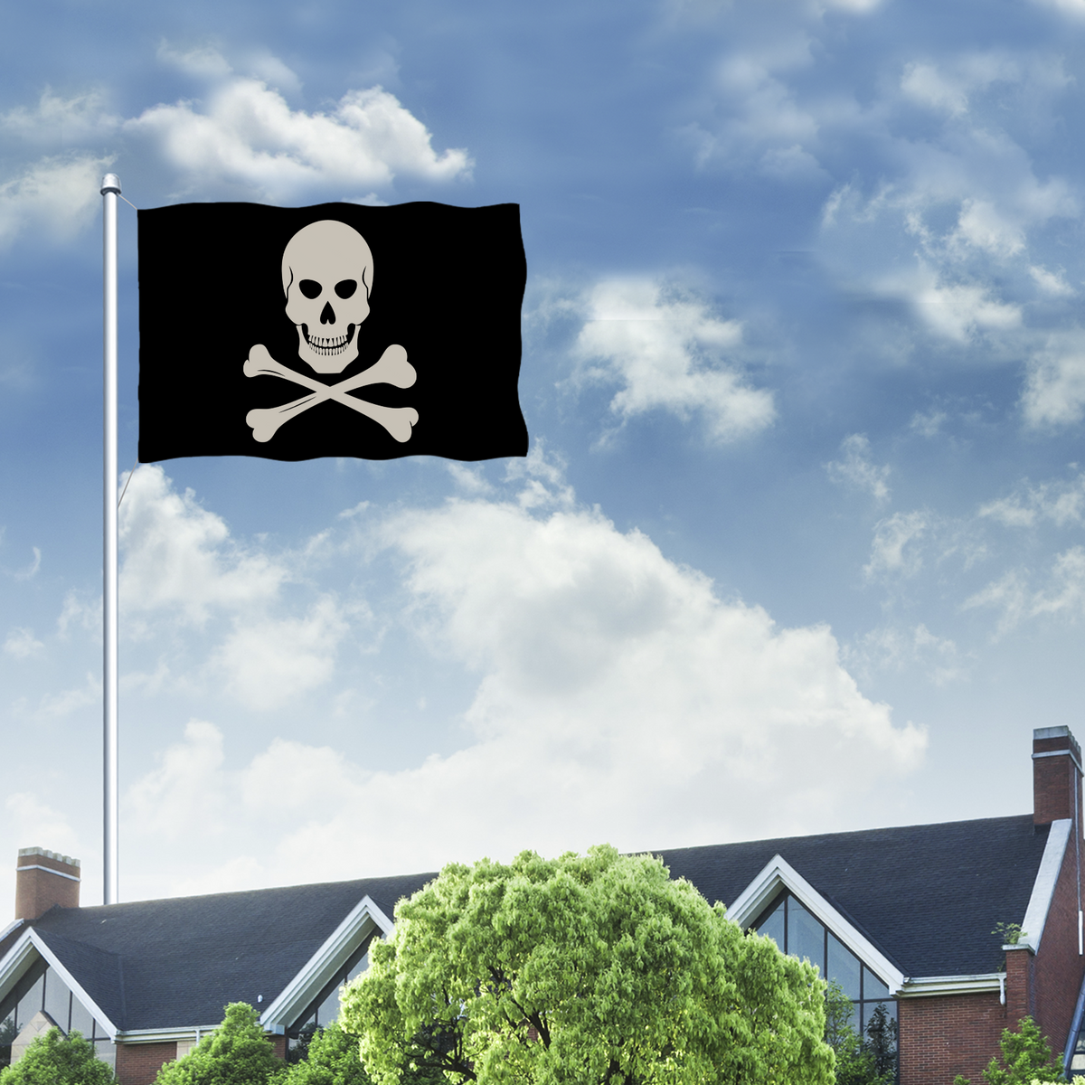Full Skull Jolly Roger Pirate Flag