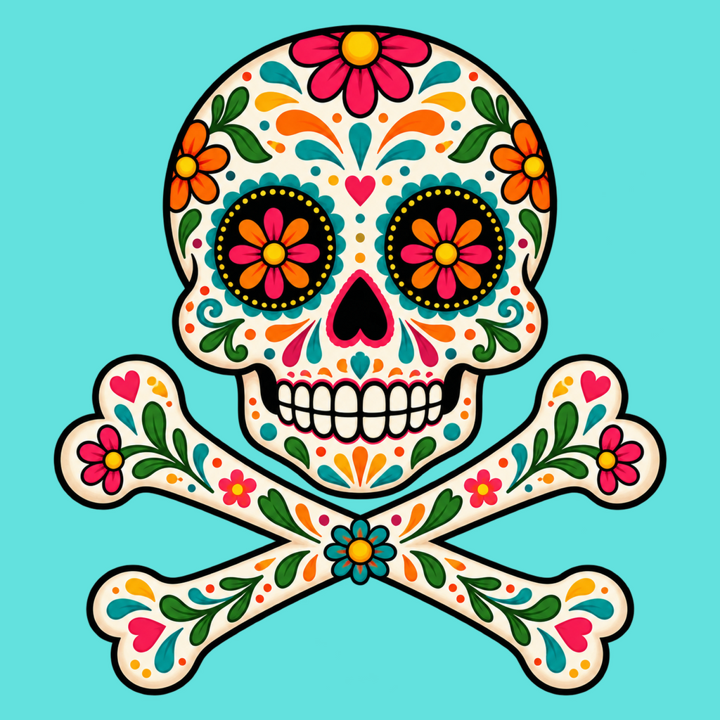 La Calaverita Corsaria Day of the Dead Pirate Flag