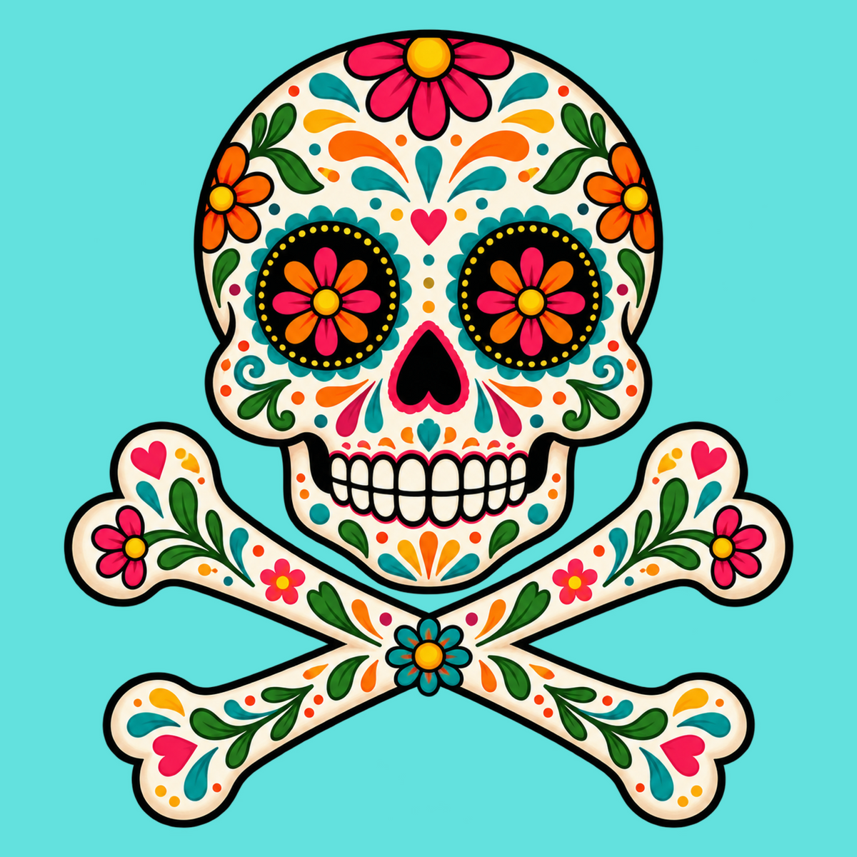 La Calaverita Corsaria Day of the Dead Pirate Flag